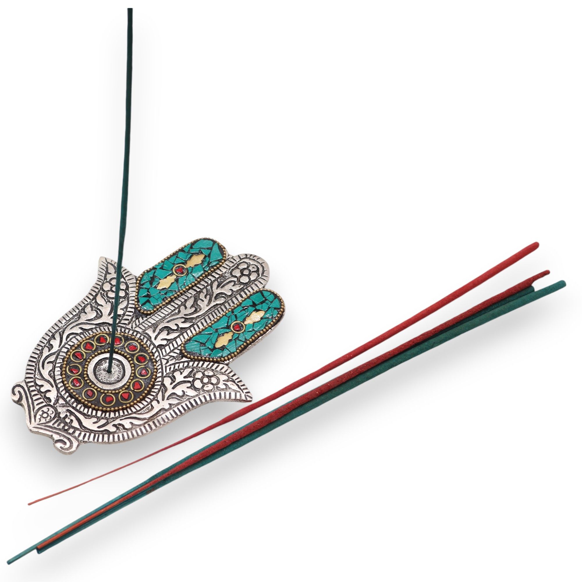 Green Small Hamsa Incense Holder | www.artisan-gifts.co.uk 4 Green Small Hamsa Incense Holder | www.artisan-gifts.co.uk 3