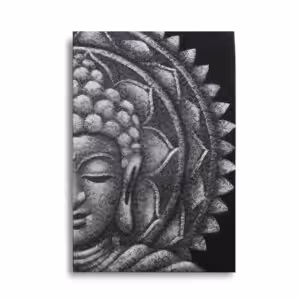 Grey Half Buddha Mandala 60x80cm | www.artisan-gifts.co.uk 1