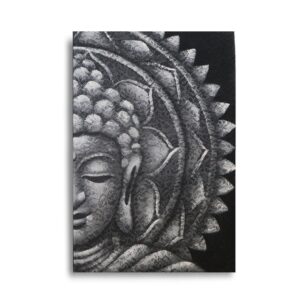 Grey Half Buddha Mandala 60x80cm | www.artisan-gifts.co.uk 1