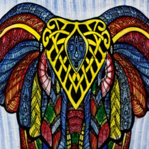 Handbrushed Cotton Wall Art – Elephant | www.artisan-gifts.co.uk 1