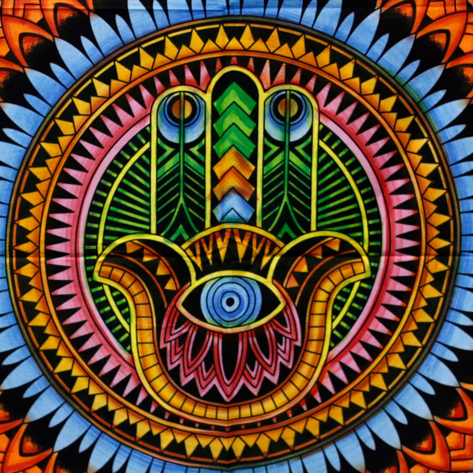 Handbrushed Cotton Wall Art – Hamsa | www.artisan-gifts.co.uk 3 Handbrushed Cotton Wall Art – Hamsa | www.artisan-gifts.co.uk 2
