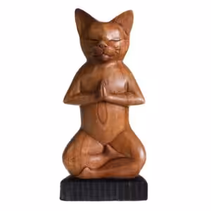 Handcarved Yoga Cats – Lotus | www.artisan-gifts.co.uk 1