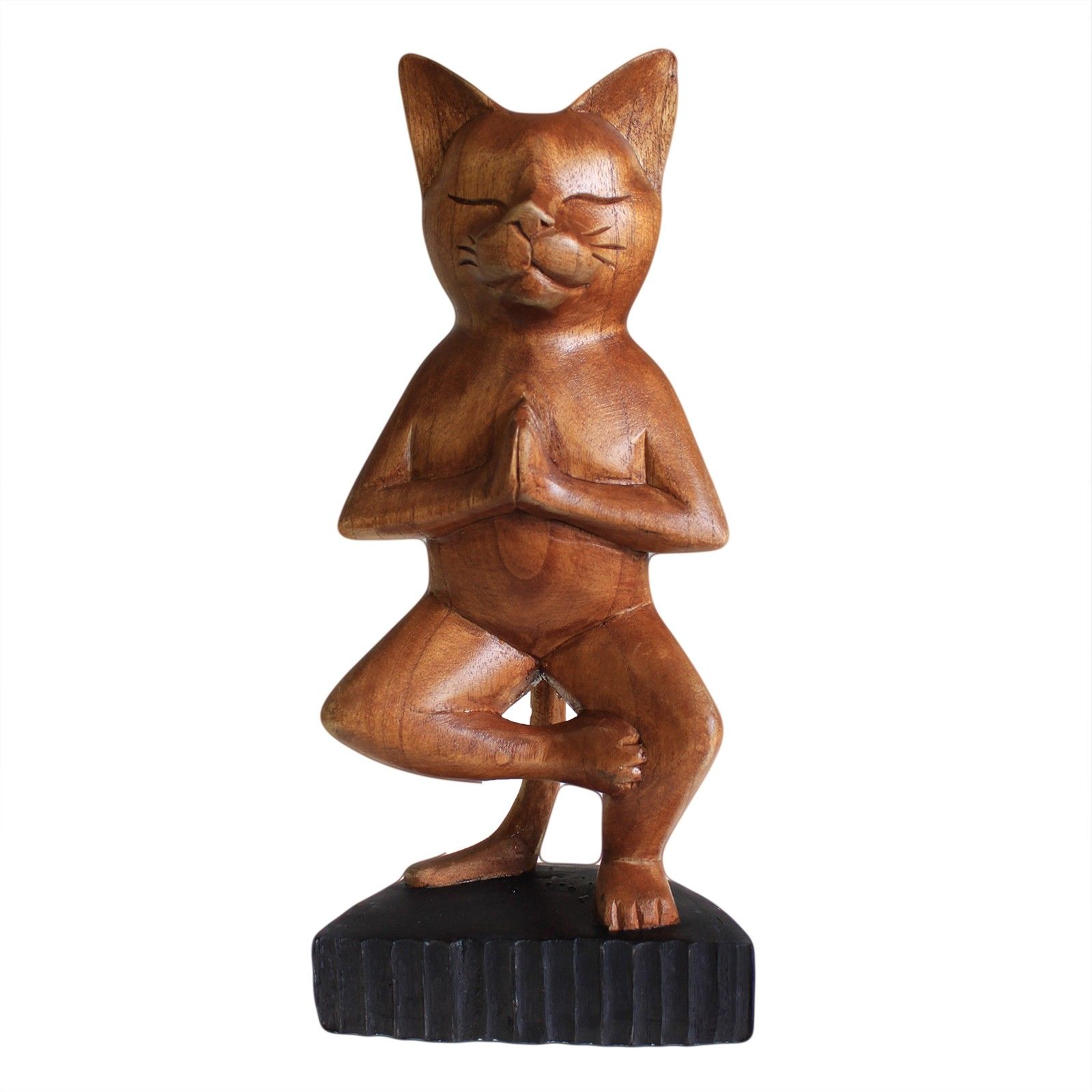 Handcarved Yoga Cats – One Leg | www.artisan-gifts.co.uk 2 Handcarved Yoga Cats – One Leg | www.artisan-gifts.co.uk 1