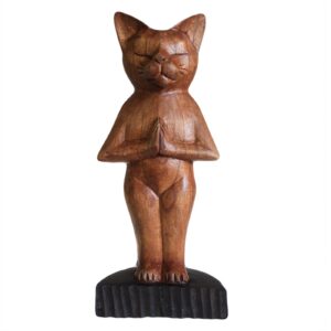 Handcarved Yoga Cats – Standing | www.artisan-gifts.co.uk 1