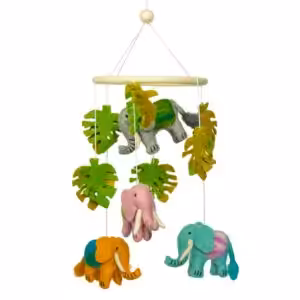Handmade Felt Mobile – Elephant | www.artisan-gifts.co.uk