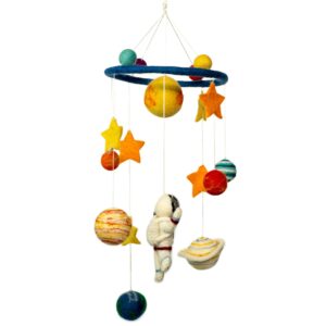 Handmade Felt Mobile – Starman & Planets | www.artisan-gifts.co.uk