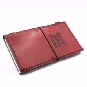 Handmade Leather Journal – Little Book of Big Plans – Red (80 pages) | www.artisan-gifts.co.uk 1