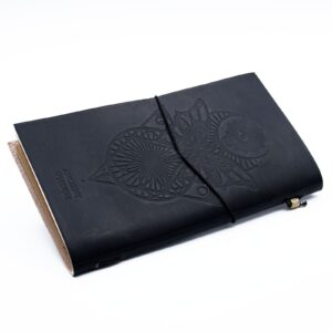 Handmade Leather Journal – My Book of Spells and other Thoughts – Black | www.artisan-gifts.co.uk 1
