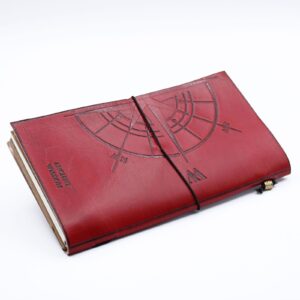 Handmade Leather  Journal- The Adventure Begins – Red – (80 pages) | www.artisan-gifts.co.uk 1