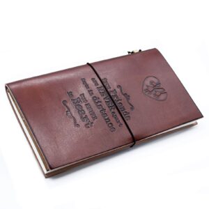 Handmade Leather Journal – True Friends – Brown (80 pages) | www.artisan-gifts.co.uk 1