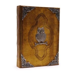 Heafty Coffee Tan Book – Zinc Owl Decor – 200 Deckle Edges Pages – 26x18cm | www.artisan-gifts.co.uk 1
