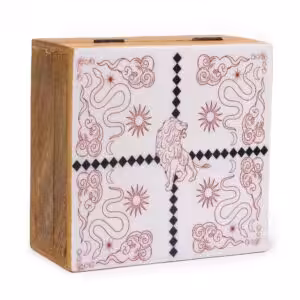 Hop Hare Big Enameled Square Box – Lion & Snakes | www.artisan-gifts.co.uk 1