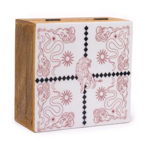 Hop Hare Big Enameled Square Box – Lion & Snakes | www.artisan-gifts.co.uk 1