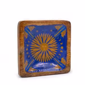 Hop Hare Big Enameled Square Trinket Tray – The Sun | www.artisan-gifts.co.uk 1