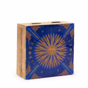Hop Hare Medium Enameled Square Box – The Sun | www.artisan-gifts.co.uk 1