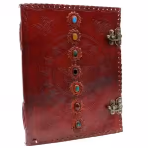 Huge 7 Chakra Leather Book – 10×13 (200 pages) | www.artisan-gifts.co.uk 1
