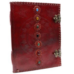 Huge 7 Chakra Leather Book – 10×13 (200 pages) | www.artisan-gifts.co.uk 1