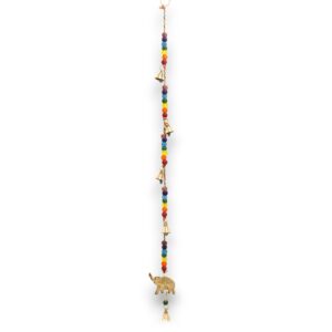 Indian Chimes – Brass Elephant with Chakra Beads String Bells 53cm | www.artisan-gifts.co.uk