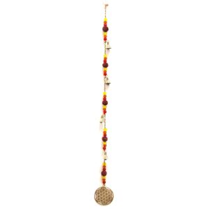 Indian Chimes – Brass Flower of Life with Rudraksha Beads String Bells | www.artisan-gifts.co.uk