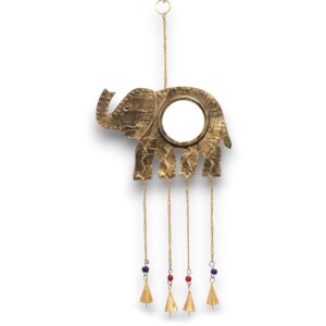 Indian Chimes – Elephant Lrg Mirror 4 Bells | www.artisan-gifts.co.uk