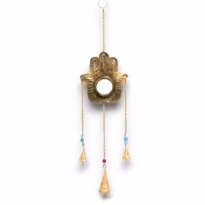Indian Chimes – Hamsa Sm Mirror 3 Bells | www.artisan-gifts.co.uk