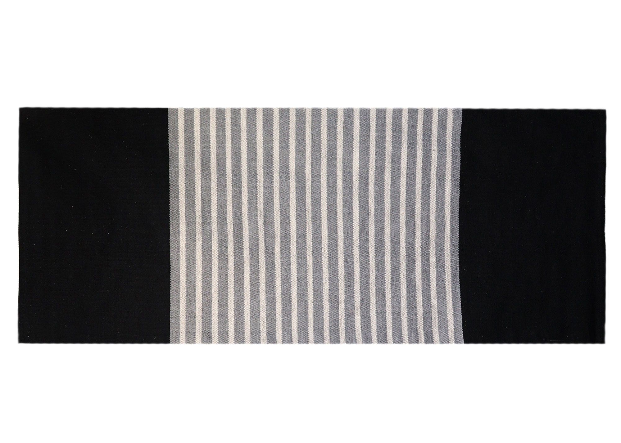 Indian Cotton Rug – 70x170cm – Black / Grey | www.artisan-gifts.co.uk 2 Indian Cotton Rug – 70x170cm – Black / Grey | www.artisan-gifts.co.uk 1