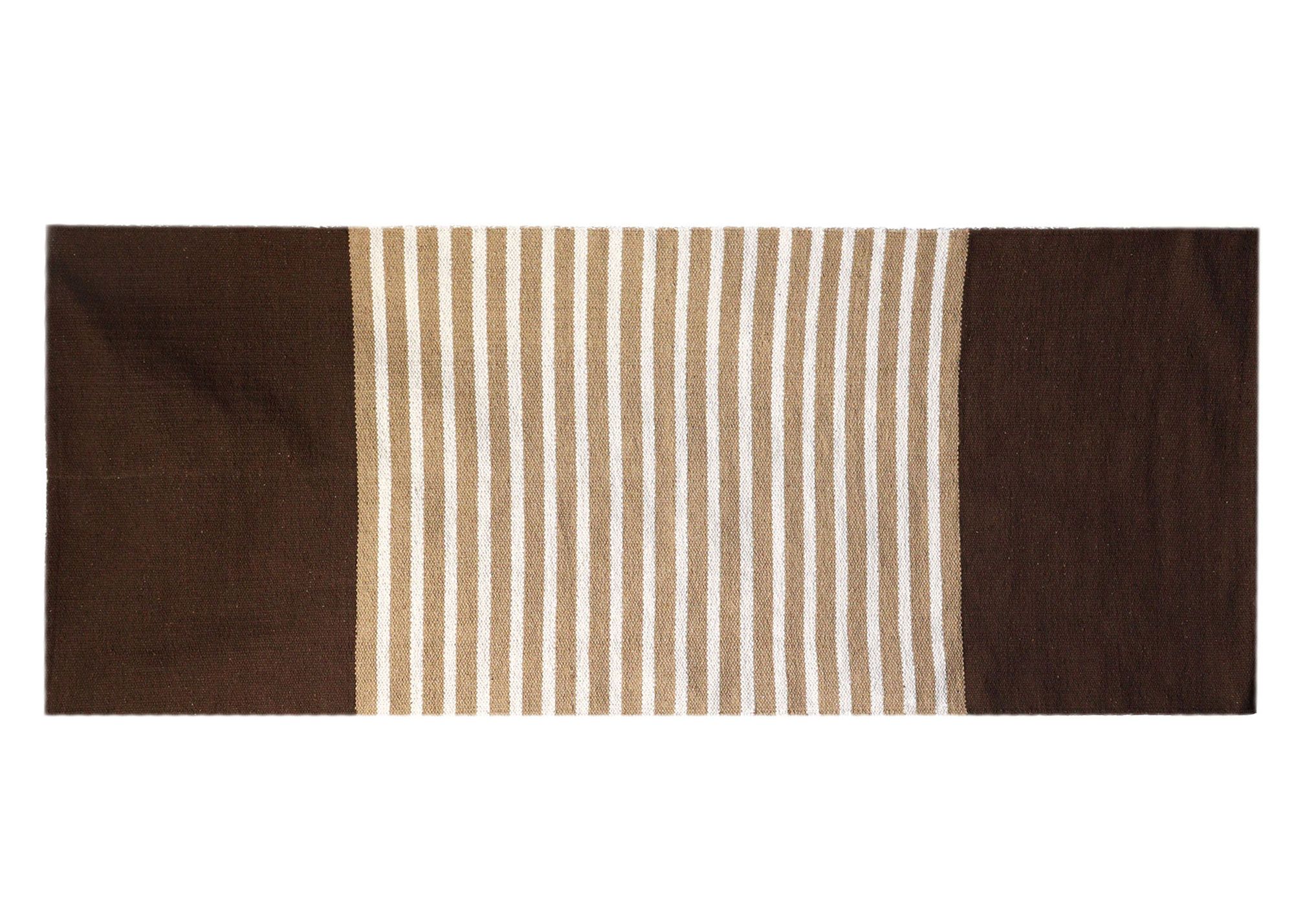 Indian Cotton Rug – 70x170cm – Dark Brown / Beige | www.artisan-gifts.co.uk 2 Indian Cotton Rug – 70x170cm – Dark Brown / Beige | www.artisan-gifts.co.uk 1