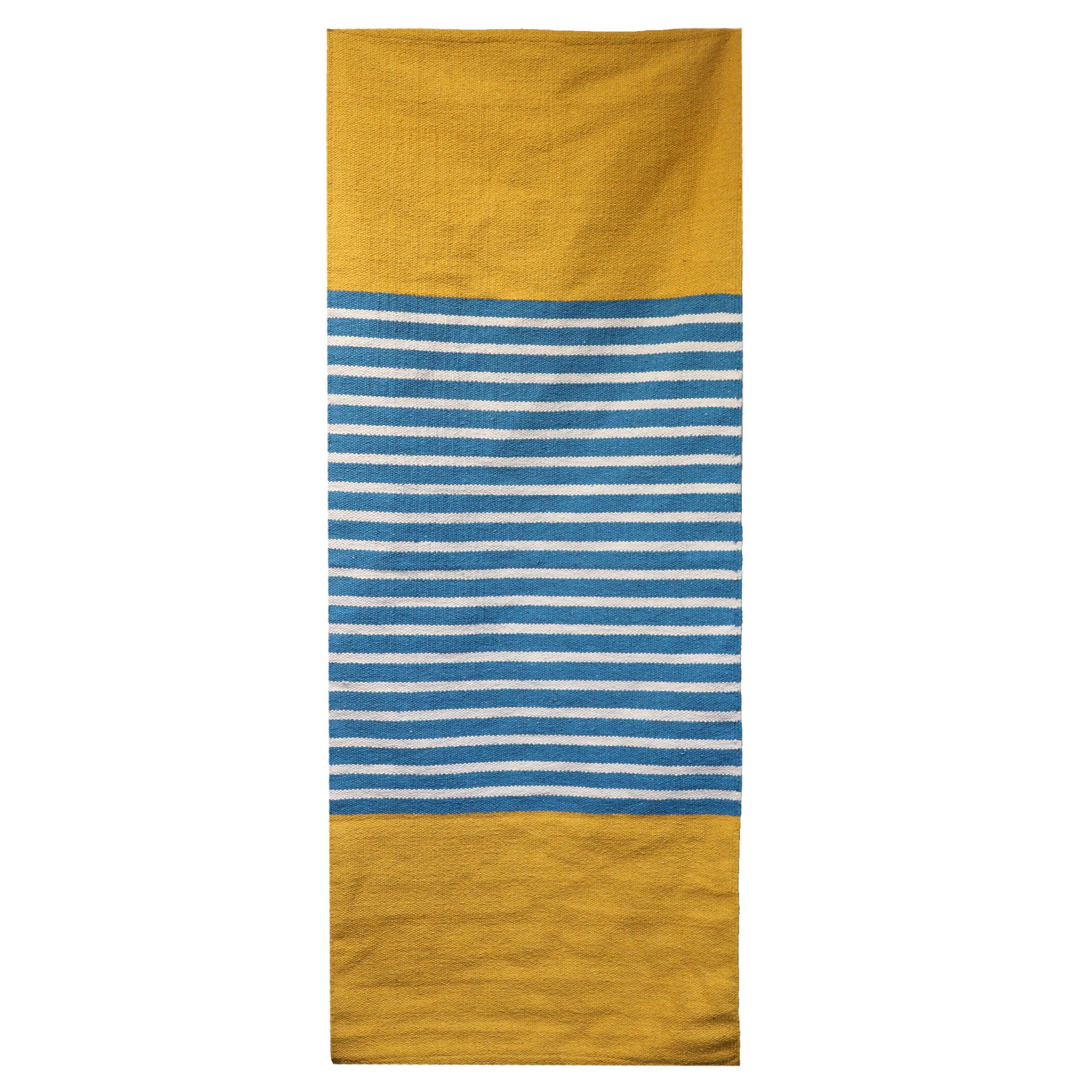 Indian Cotton Rug – 70x170cm – Yellow/ Blue | www.artisan-gifts.co.uk 3 Indian Cotton Rug – 70x170cm – Yellow/ Blue | www.artisan-gifts.co.uk 2