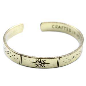 Inspiration Bracelet – Brass Snrise, Galaxy, Stars, Earth | www.artisan-gifts.co.uk 1