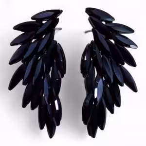 Jet Black – Vintage Glass – Angel Wings – Earrings | www.artisan-gifts.co.uk 1