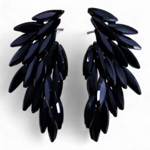 Jet Black – Vintage Glass – Angel Wings – Earrings | www.artisan-gifts.co.uk 1