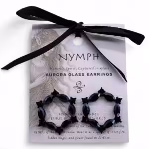 Jet Black – Vintage Glass – Loop – Earrings | www.artisan-gifts.co.uk 1