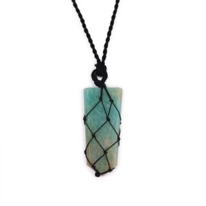 Laced Gemstone Flat Point Pendant – Amazonite | www.artisan-gifts.co.uk 1
