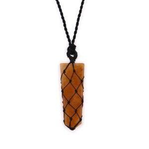 Laced Gemstone Flat Point Pendant – Golden Quartz | www.artisan-gifts.co.uk 1