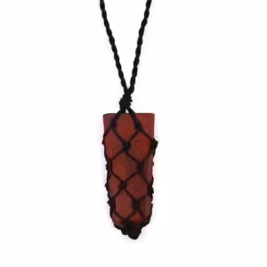 Laced Gemstone Flat Point Pendant – Red Jasper | www.artisan-gifts.co.uk 1