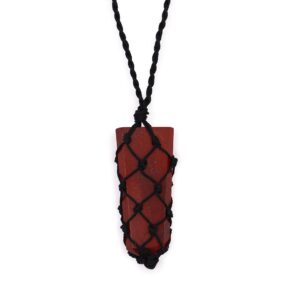 Laced Gemstone Flat Point Pendant – Red Jasper | www.artisan-gifts.co.uk 1