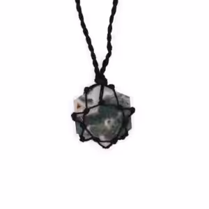 Laced Gemstone Hexagon Pendant – Moss Agate | www.artisan-gifts.co.uk 1