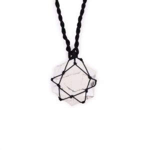 Laced Gemstone Hexagon Pendant – White Howlite | www.artisan-gifts.co.uk 1