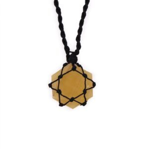 Laced Gemstone Hexagon Pendant – Yellow Quartz | www.artisan-gifts.co.uk 1