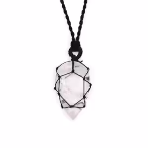 Laced Gemstone Teardrop Pendant – Rock Quartz | www.artisan-gifts.co.uk 1