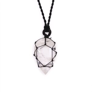 Laced Gemstone Teardrop Pendant – Rock Quartz | www.artisan-gifts.co.uk 1