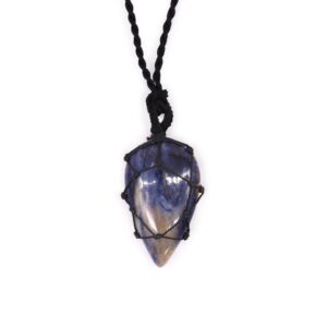 Laced Gemstone Teardrop Pendant – Sodalite | www.artisan-gifts.co.uk 1