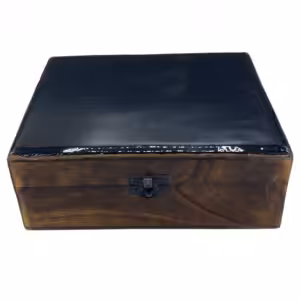 Large Ceramic Glazed Wood Box – 20x15x7.5cm – Black | www.artisan-gifts.co.uk 1