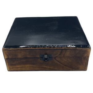 Large Ceramic Glazed Wood Box – 20x15x7.5cm – Black | www.artisan-gifts.co.uk 1