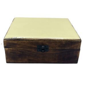 Large Ceramic Glazed Wood Box – 20x15x7.5cm – Concrete | www.artisan-gifts.co.uk 1