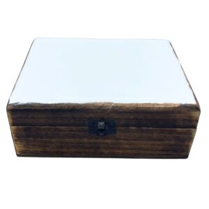 Large Ceramic Glazed Wood Box – 20x15x7.5cm – White | www.artisan-gifts.co.uk 1