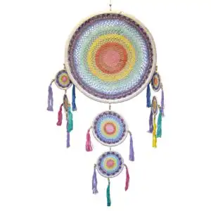 Large Dreamcatcher (55cm) – Pastel Rainbow | www.artisan-gifts.co.uk 1