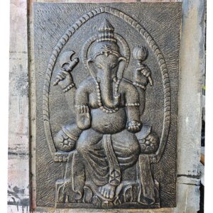 Large Ganpati Iron Frame Antique Gold Relief- 0.7x1m | www.artisan-gifts.co.uk 1