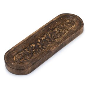 Large Incense Tray 30x10cm – Flower Design | www.artisan-gifts.co.uk 1
