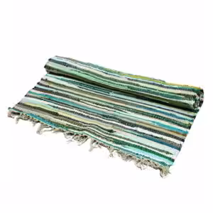 Large Rag Rug – 150x90cm – premium quality – Natural Greens | www.artisan-gifts.co.uk